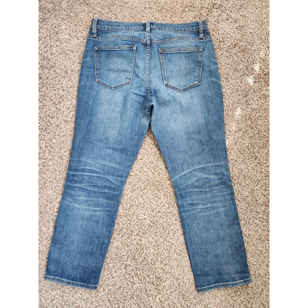 J.Crew Jeans Women's 27P Blue Denim Slim Broken In Boyfriend Distressed - Picture 2 of 5